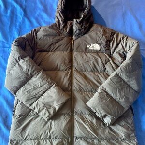 The North Face Black Puffer Jacket with Hood and Quilted Design